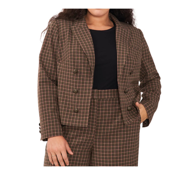 VINCE CAMUTO Plus Size Double Breasted Notch Collar Blazer 14W Olive NWT - Picture 1 of 5